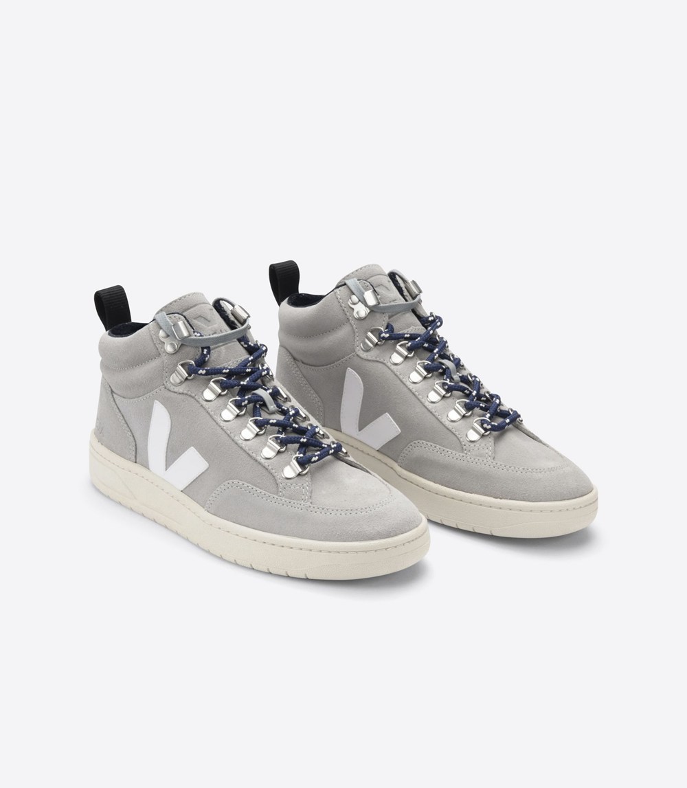 Veja Trainers Mens Grey/White - Roraima Suede - XGNA-61957